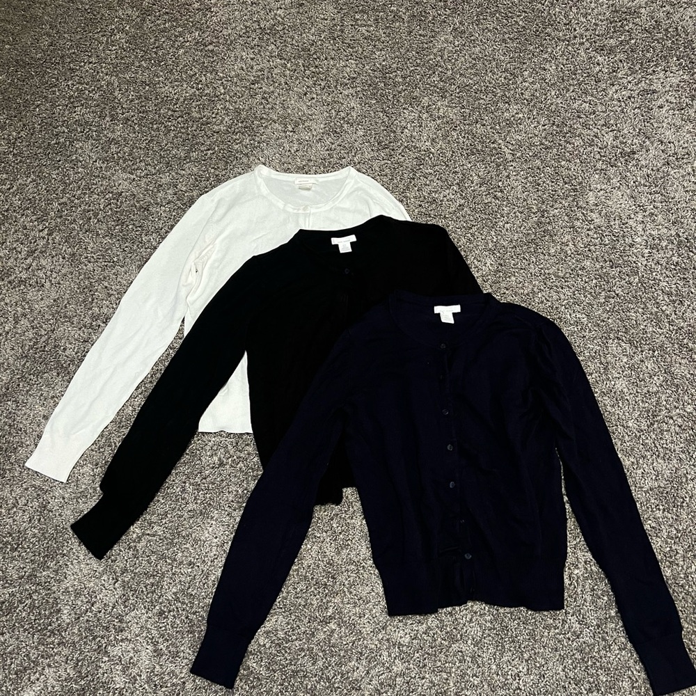 Women's Classic Cardigan Sweater Set - Black, Navy, White